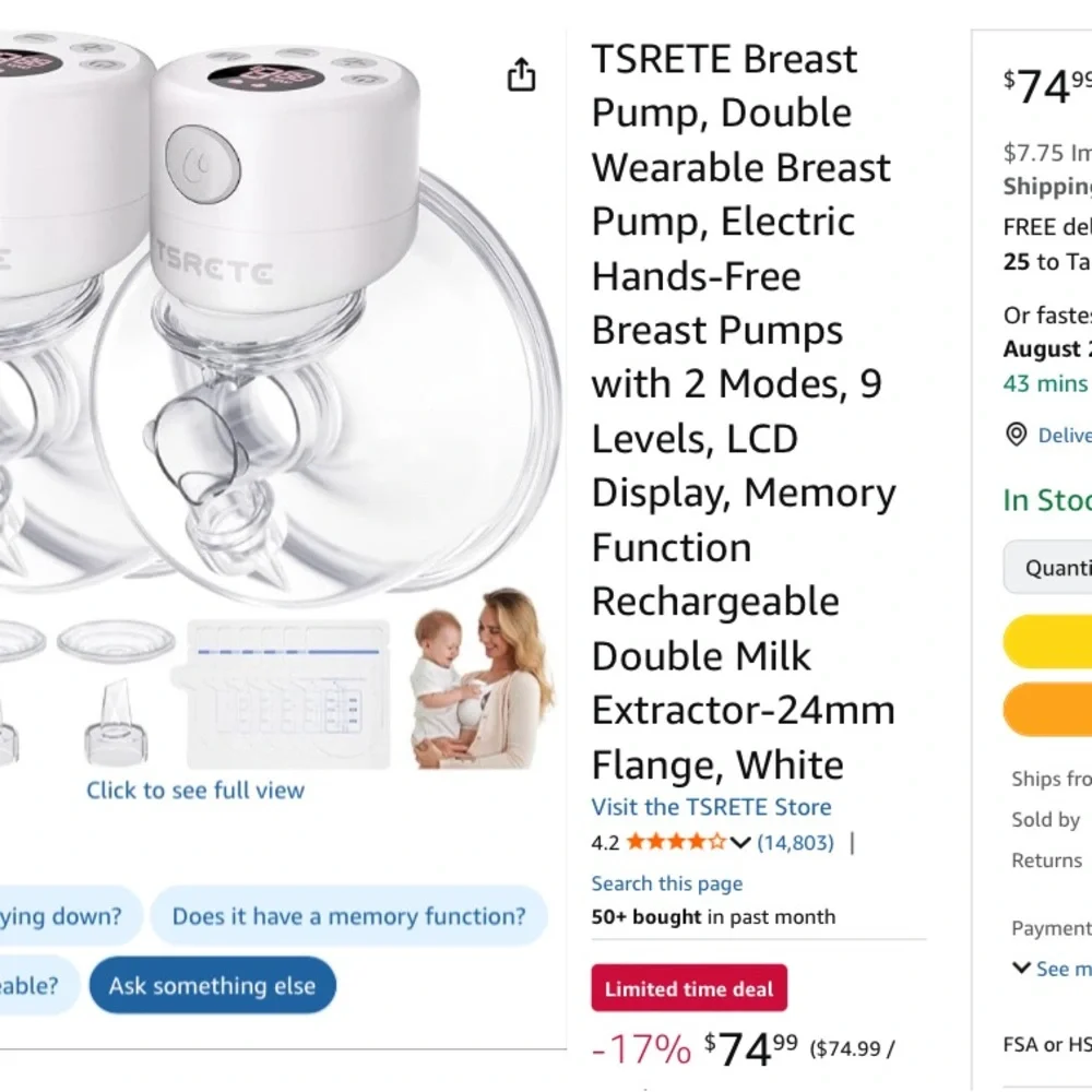 TSRETE S12 Wearable Breast Pump - Picture 4 of 4